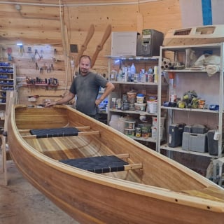 Деревянная лодка с композитным покрытием