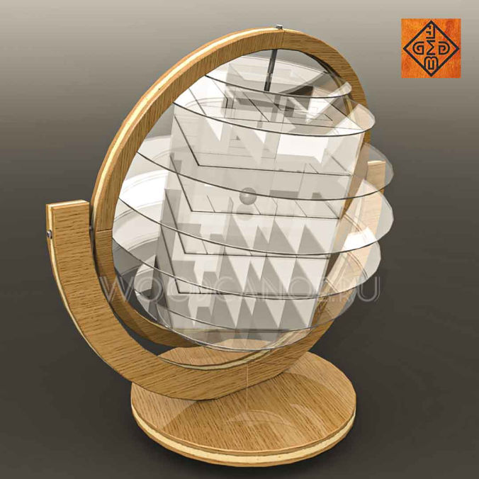 Глобус акриловый с деревянным основанием
